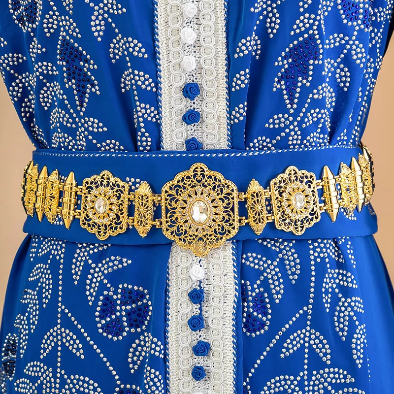 

Exquisite Gold Filigree Waist Belt With Colorful Gemstones,Perfect Wedding Accessory For Bridal Outfits Festive Celebrations