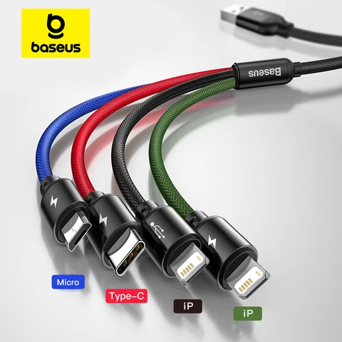 USB-кабель Baseus 3 в 1 для iPhone и Android — изображение продукта