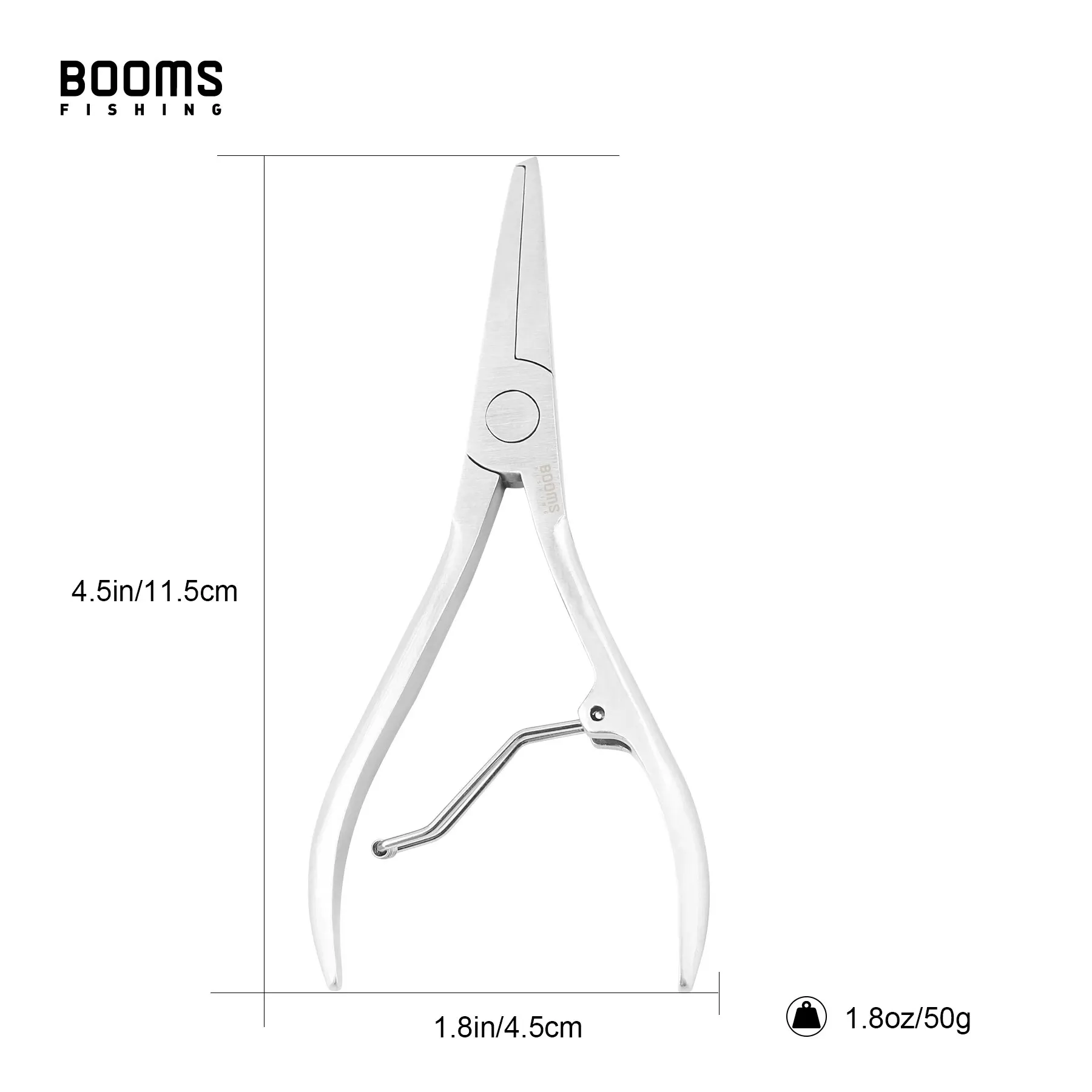 Booms Fishing SR4 Fishing Split Ring Pliers,Stainless Steel Texas Tackle Split Ring Pliers,Saltwater Resistant Fishing Tools