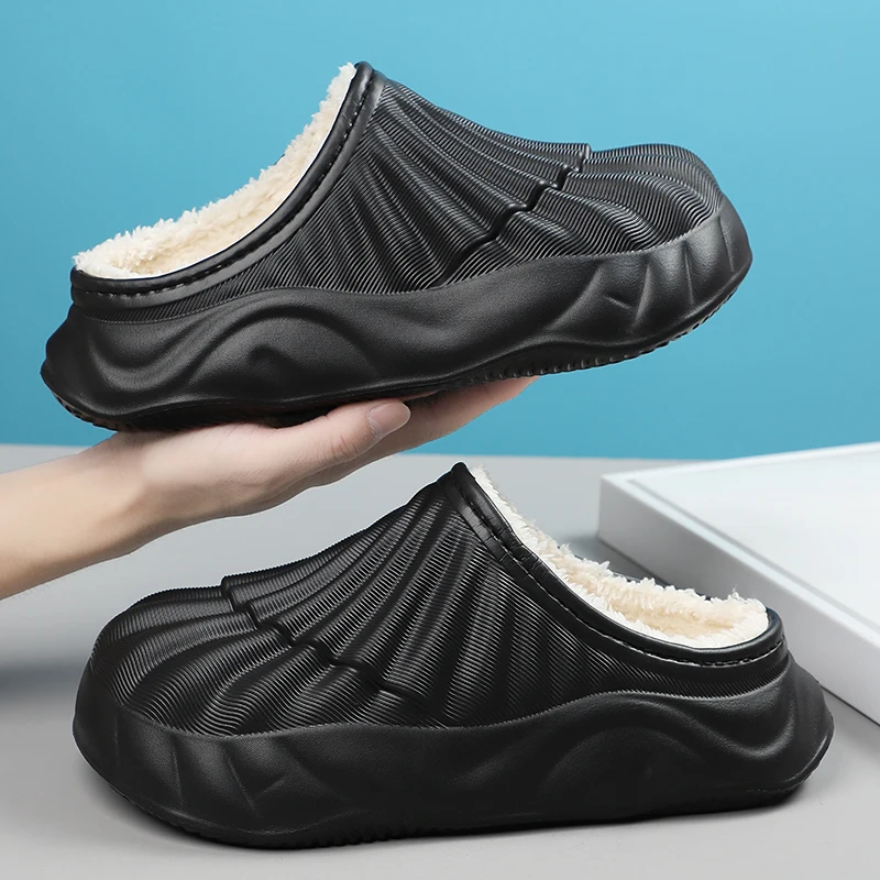 

Домашние и женские непромокаемые зимние домашние теплые пушистые тапочки на толстой подошве для мужчин и женщин, плюшевая хлопковая обувь для пар