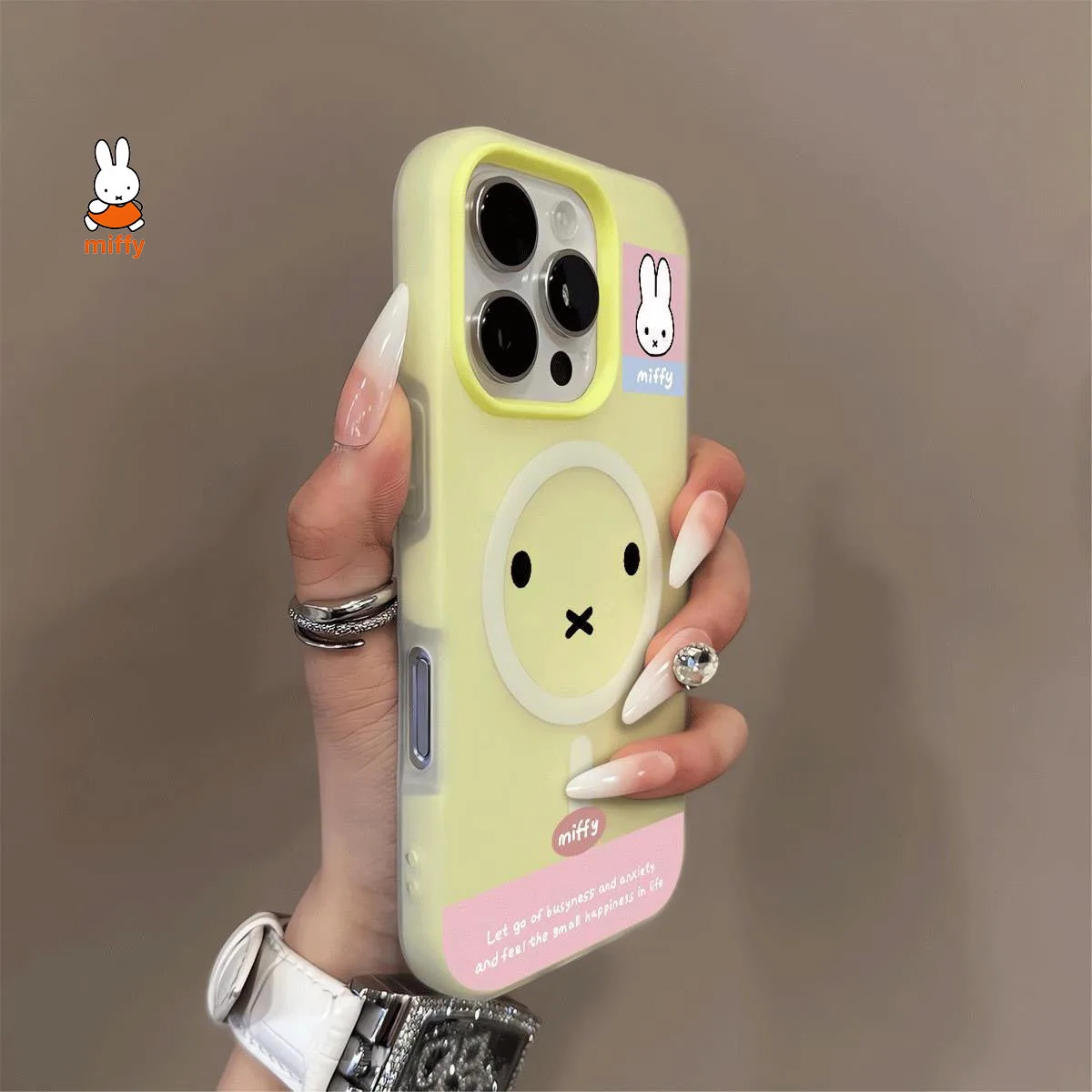 

Miffy Kawaii Cartoon Mobile Phone Case Cute Anime Rabbit Phone Case Suitable for Iphone16Promax Iphone 15Pro14 13 12