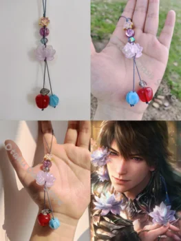 Love and Deepspace Xia Yizhou Caleb Cosplay Impression Hanging Drop Pendant Mobile Phone Chain Ornaments Handcraft Keychain