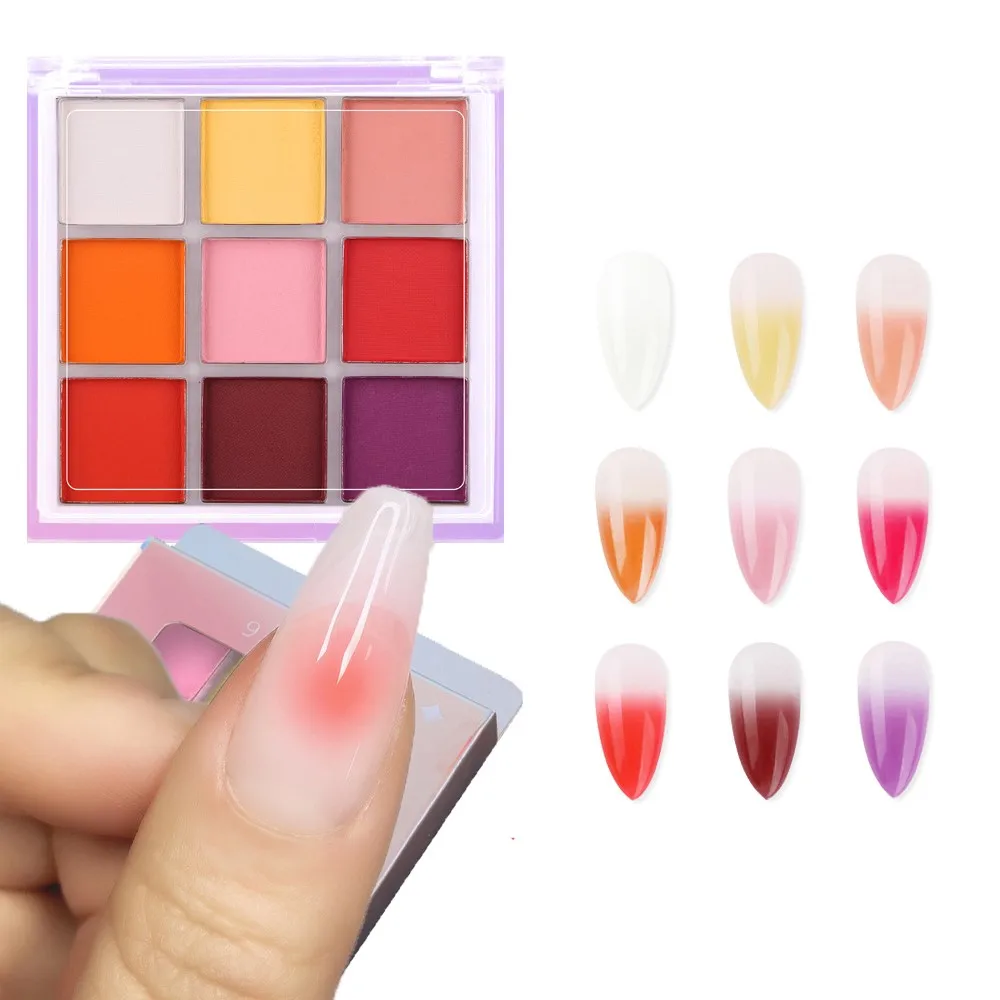 4/6/9Colors Nail Pigment Palette Solid Magic Mirror Powder Set Ombre Dust Nail Powder For Nail Art Manicure DIY Gradient Glitter