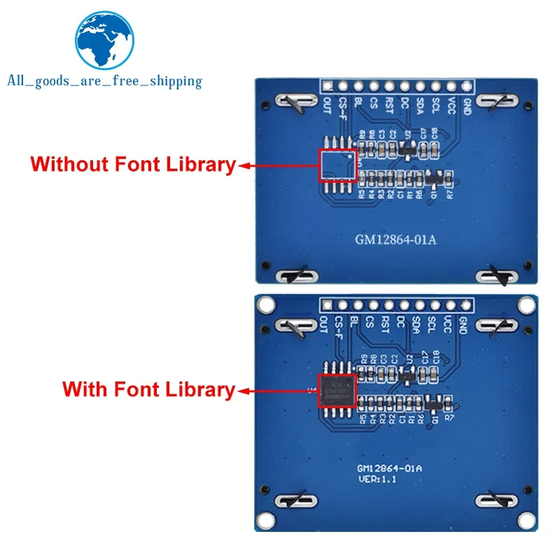 Imagem -06 - Placa de Exibição Gráfica para Arduino Painel Lcm Módulo Lcd Matriz de Pontos Tzt 12864 Spi St7567a Cog 128x64