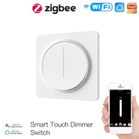 Tuya Smart WiFi ZigBee Dimmer Light Switch EU Touch Brightness Dimming Panel Wall Switch 100-240V Work with Alexa Google Home EU