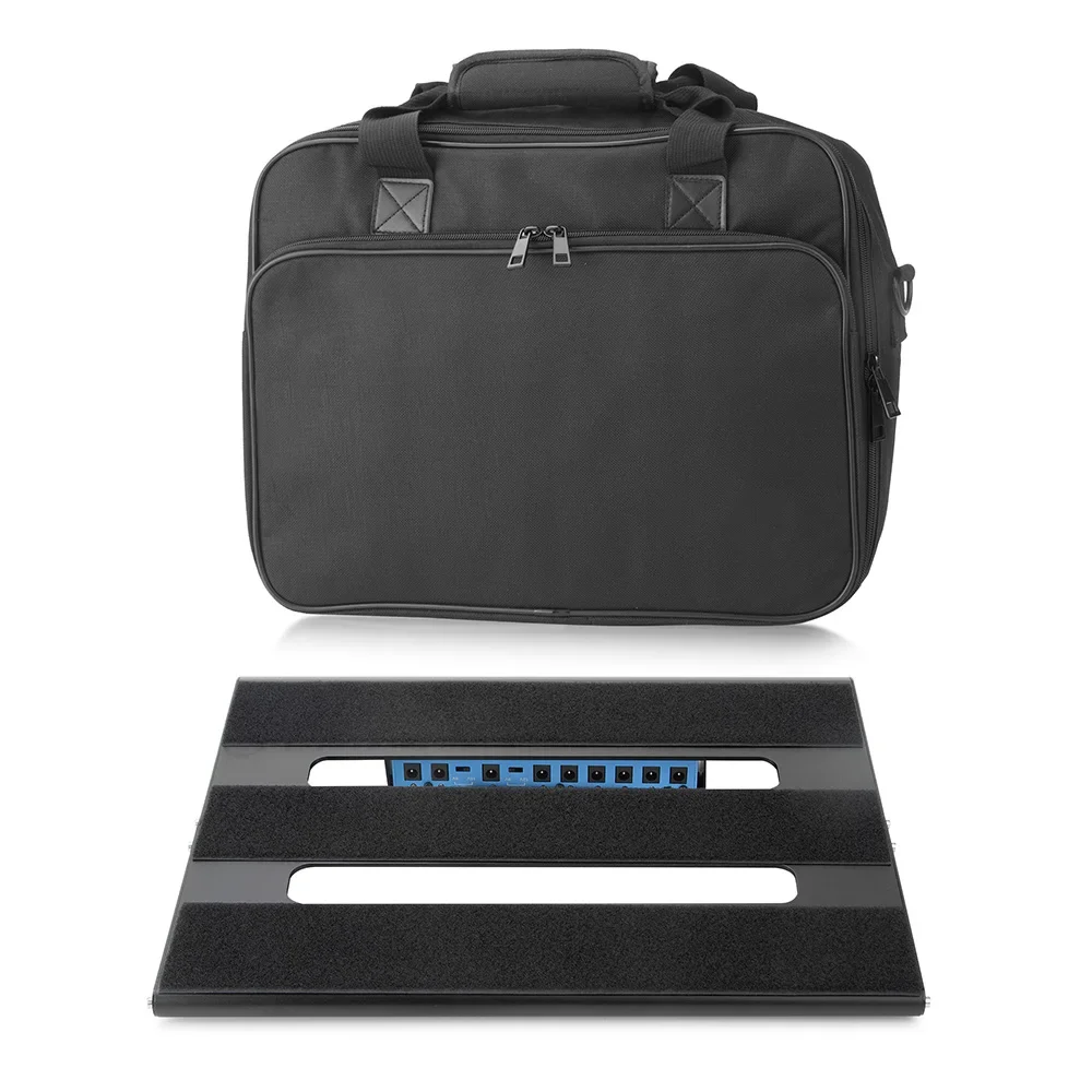 Caline Guitar Pedalboard Aluminum Alloy Pedalboard With Carrying Bag 10 Independent Outputs with DI Power Supply Pedal Board