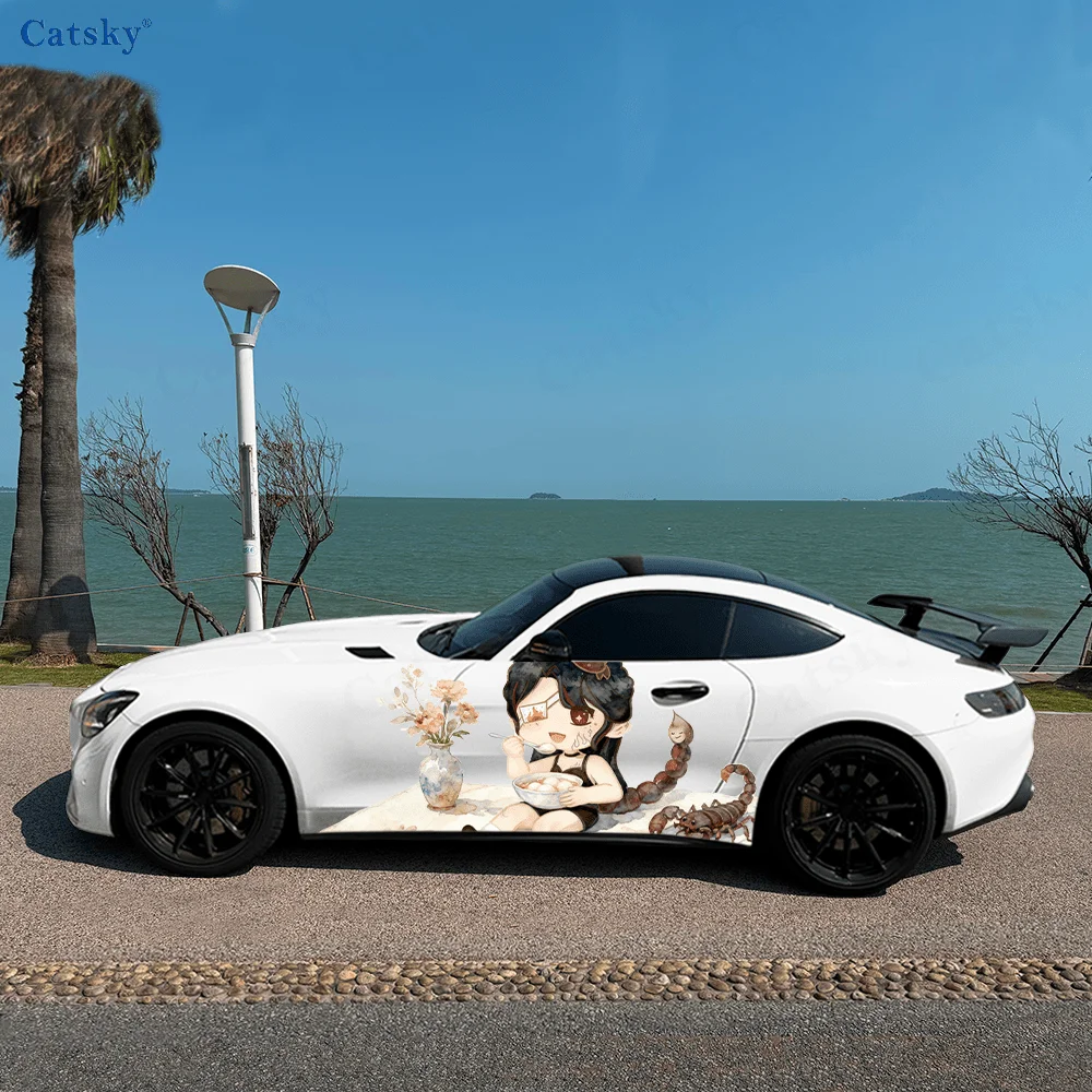 

Мультяшная ваза для девочек, скорпион, автомобильные виниловые наклейки, самоклеящаяся наклейка из ПВХ, подходит для грузовиков, внедорожников, декор, автоаксессуары, подарок