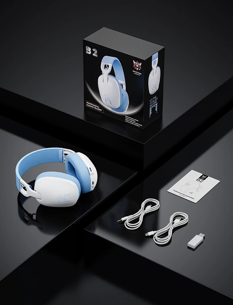 New ONIKUMA B2 White Gaming Headset ANC Active Noise Cancelling Head-worn Bluetooth Headset Best Birthday Gift for Friends