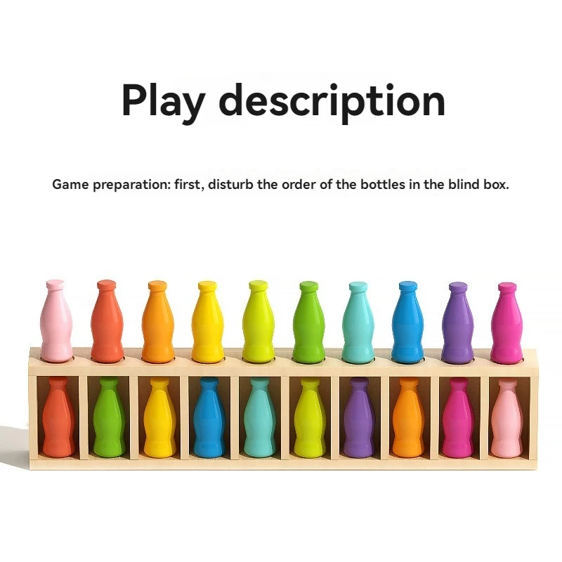 Learning Color Toys Montessori Color Classification Game Wooden Guessing Color Doll Fine Motion