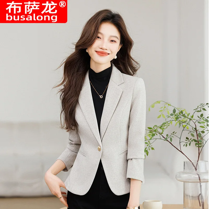

2025New Stylish Fashion Suit Casual Women's Long Sleeve Professional Blazer Formal Jacket Workwear8638