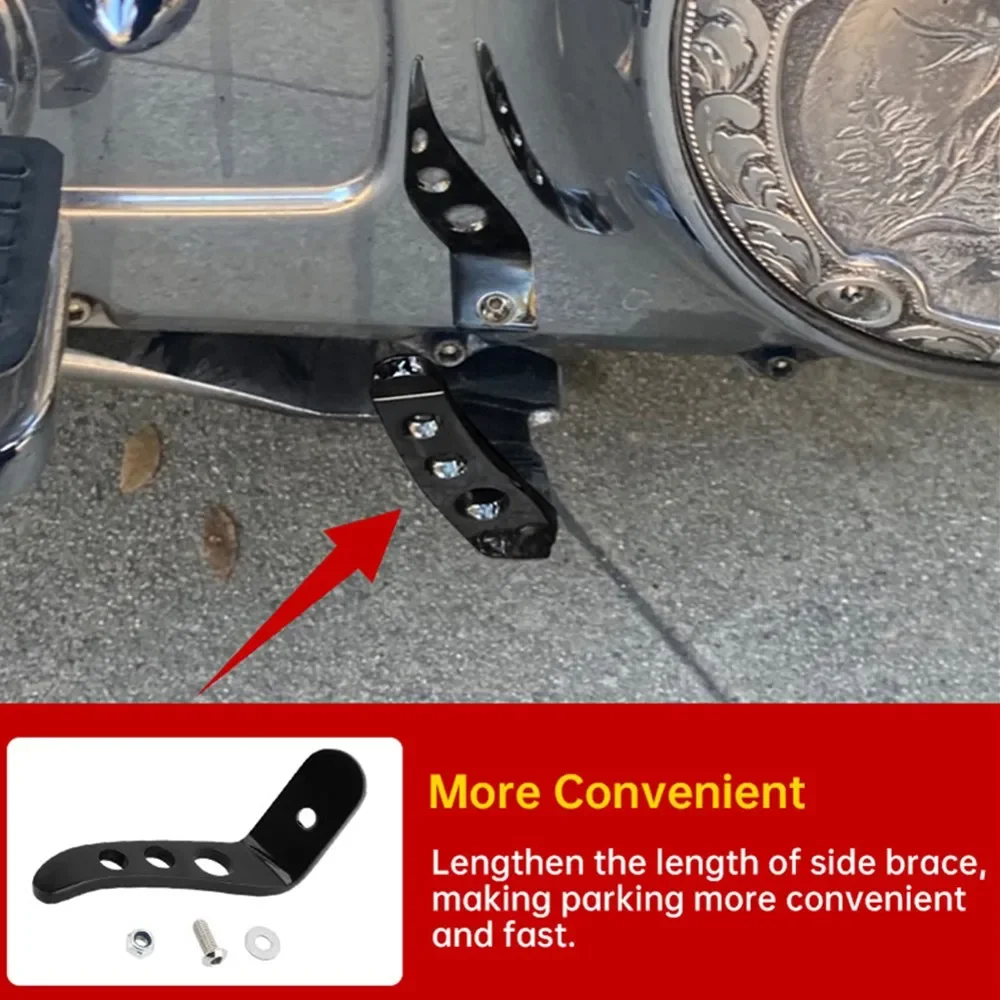 Motorcycle Side Stand Enlarger Plate Foot Extender Kickstand Support For Harley Touring Road King Street Electra Glide 1991-2021 view 4