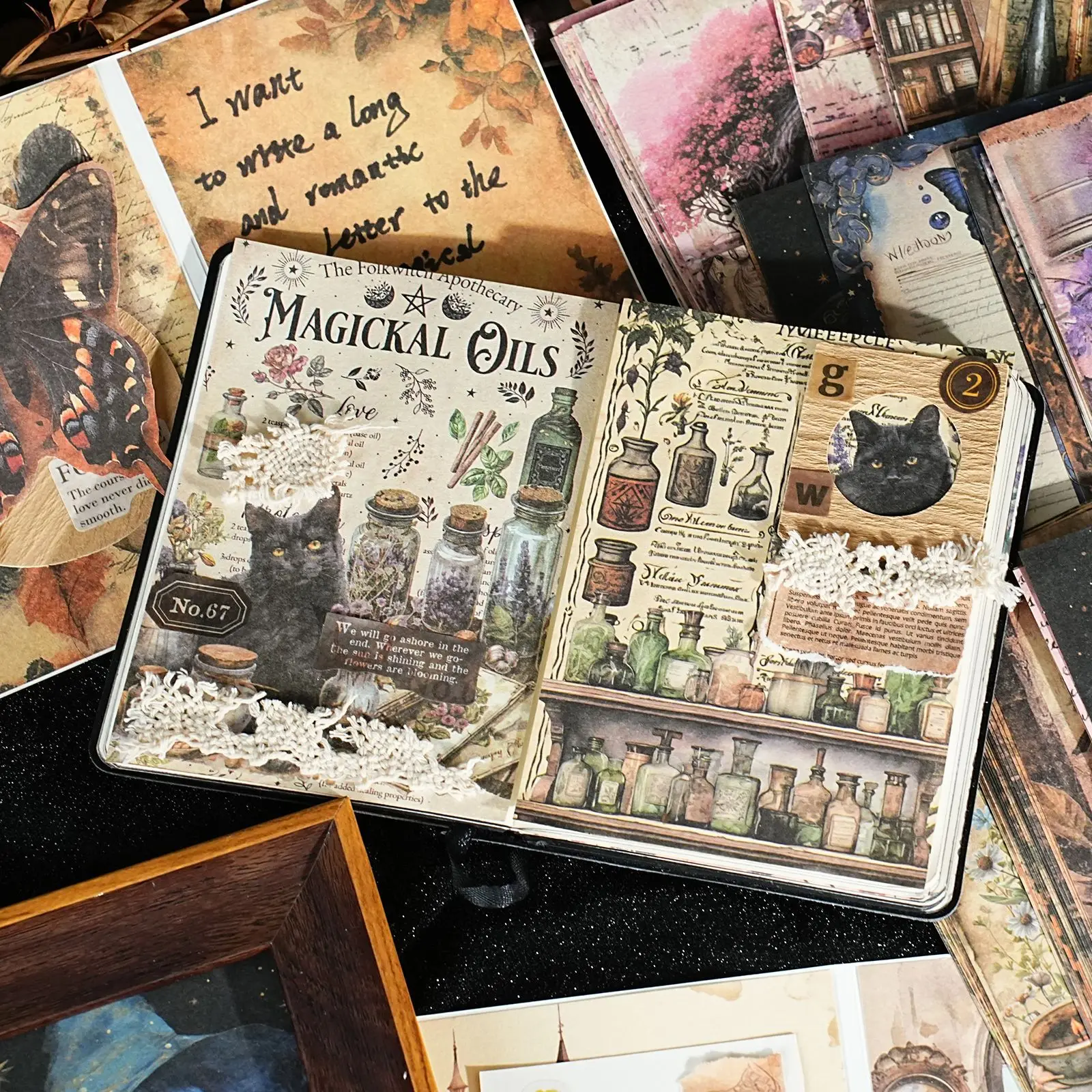 20pcs/lot Memo Pads Material Paper magical world Junk Journal Scrapbooking paper Background Decoration stationery