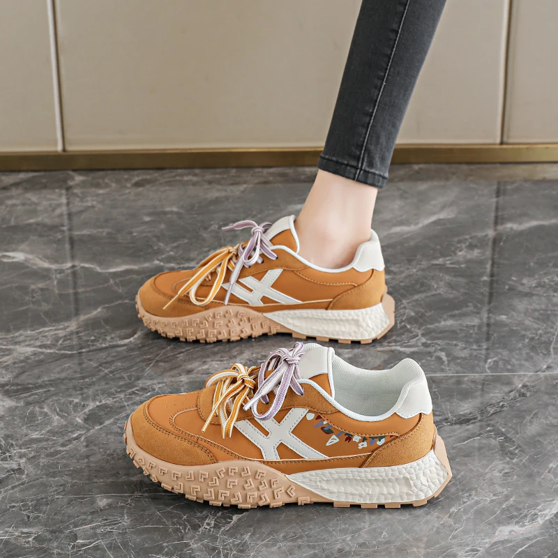

Women's Lace Up Platform Sneakers 4CM Thick Sole Breathable Comfortable Walking Shoes Lightweight Casual Shoes for Women