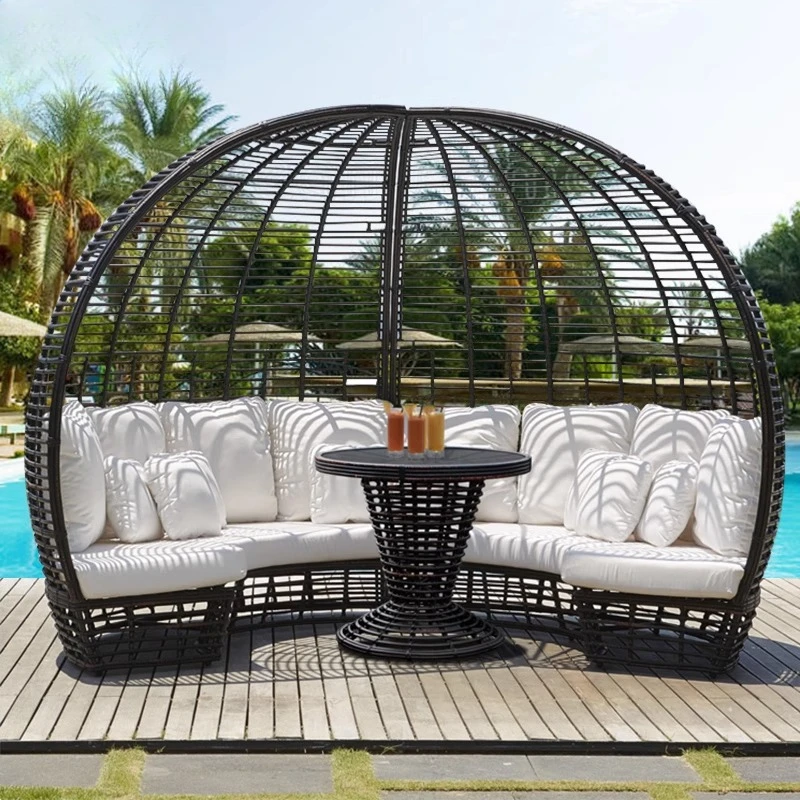 Customizable Outdoor Creative Bird's Nest Rattan Sofa Garden