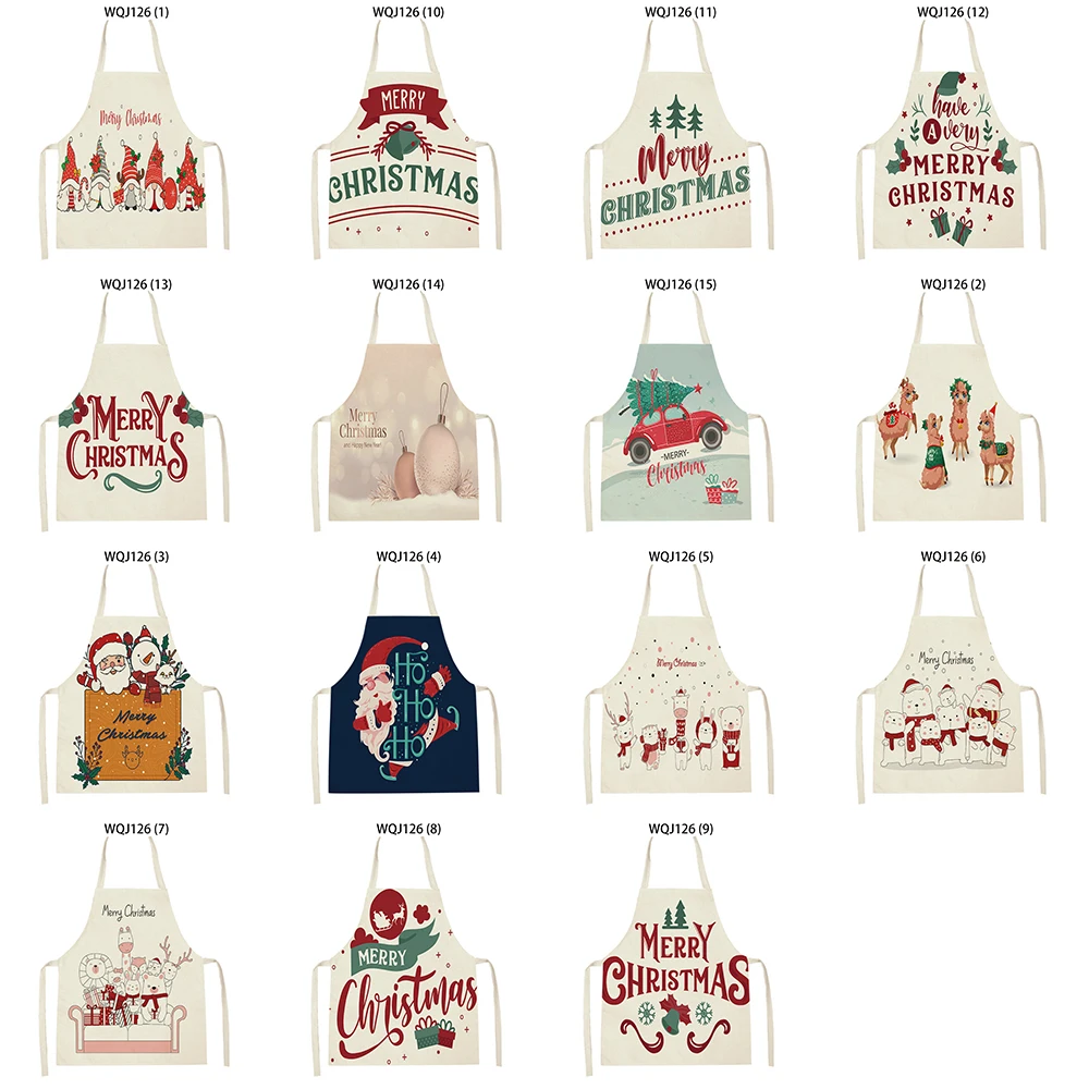 Christmas Kitchen Apron Women Pinafore Child Apron 38-47cm Letter Adult Apron Custom Apron Household Cleaning Supplies 55-68cm