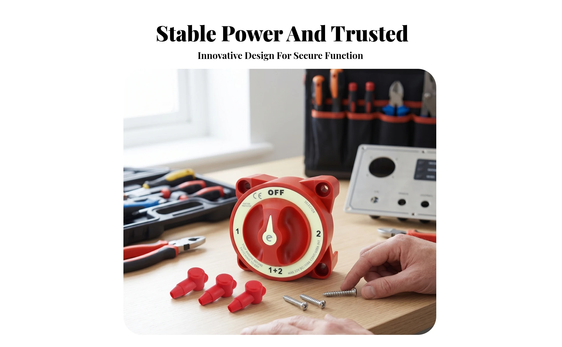 Red Easy Turn Knob Power Accessory Marine Battery Disconnect Switch Rotary Battery Disconnect Switch Red Easy Turn Knob Power Accessory Marine Battery Disconnect Switch Rotary Battery Disconnect Switch
