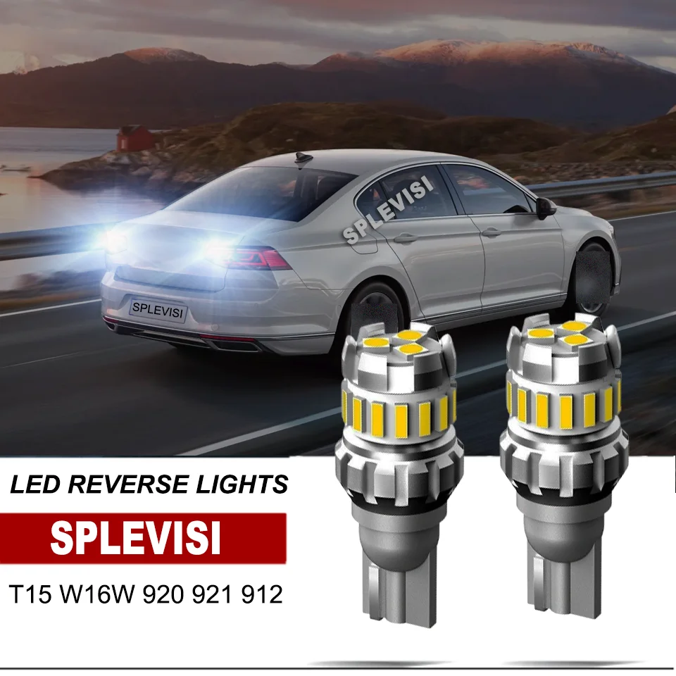 

2xT15 912 W16W LED Backup Reverse Light Aluminum DC 12V 6000K Xenon White Bulbs Replace For VW Golf 2010-2017 Passat 2012-2019