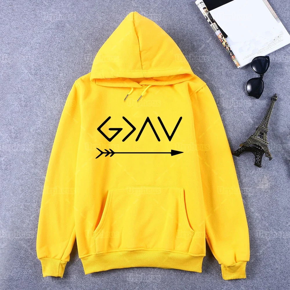 God Is Greater Than The High and The Lows Hoodie God Is Greater Sweatershirt Christian Faith Pullover Hoodie Harajuku Style