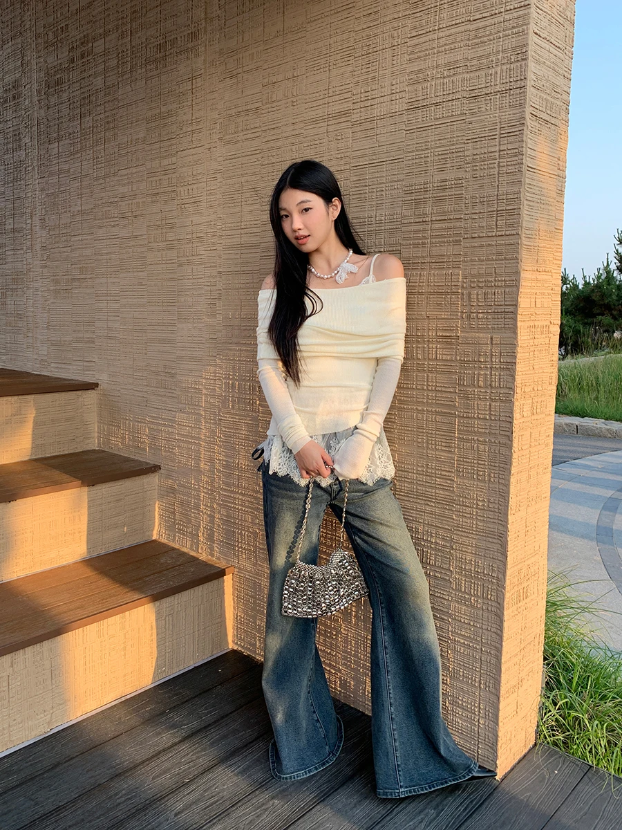 Colete feminino Red Celebri Studio Strapl Lace Bal 2025 Novo desgaste interno branco com almofada no peito Svel de sensação sofisticada...