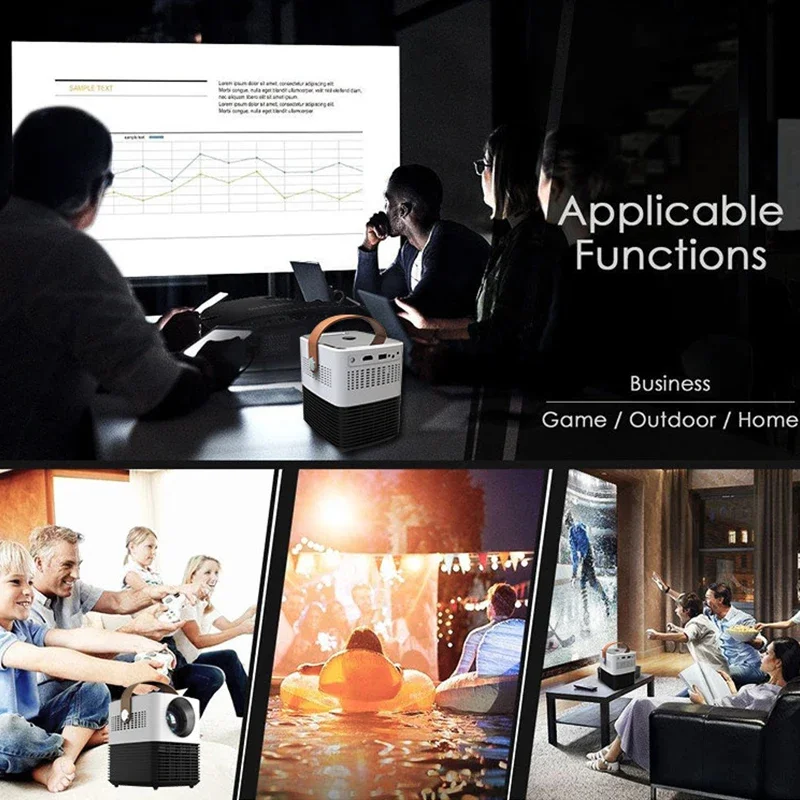 Мини-проектор Vivicine светодиодный, карманный проектор для домашнего кинотеатра с HDMI USB, видеопроектор с опцией Android Bluetooth