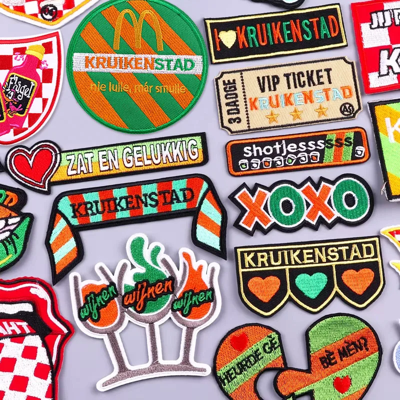 Kruikenstader Emblem Embroidered Patches For Clothing Netherland Carnival Iron on Patch Sew On Applique Tilburg Patch Jacket DIY