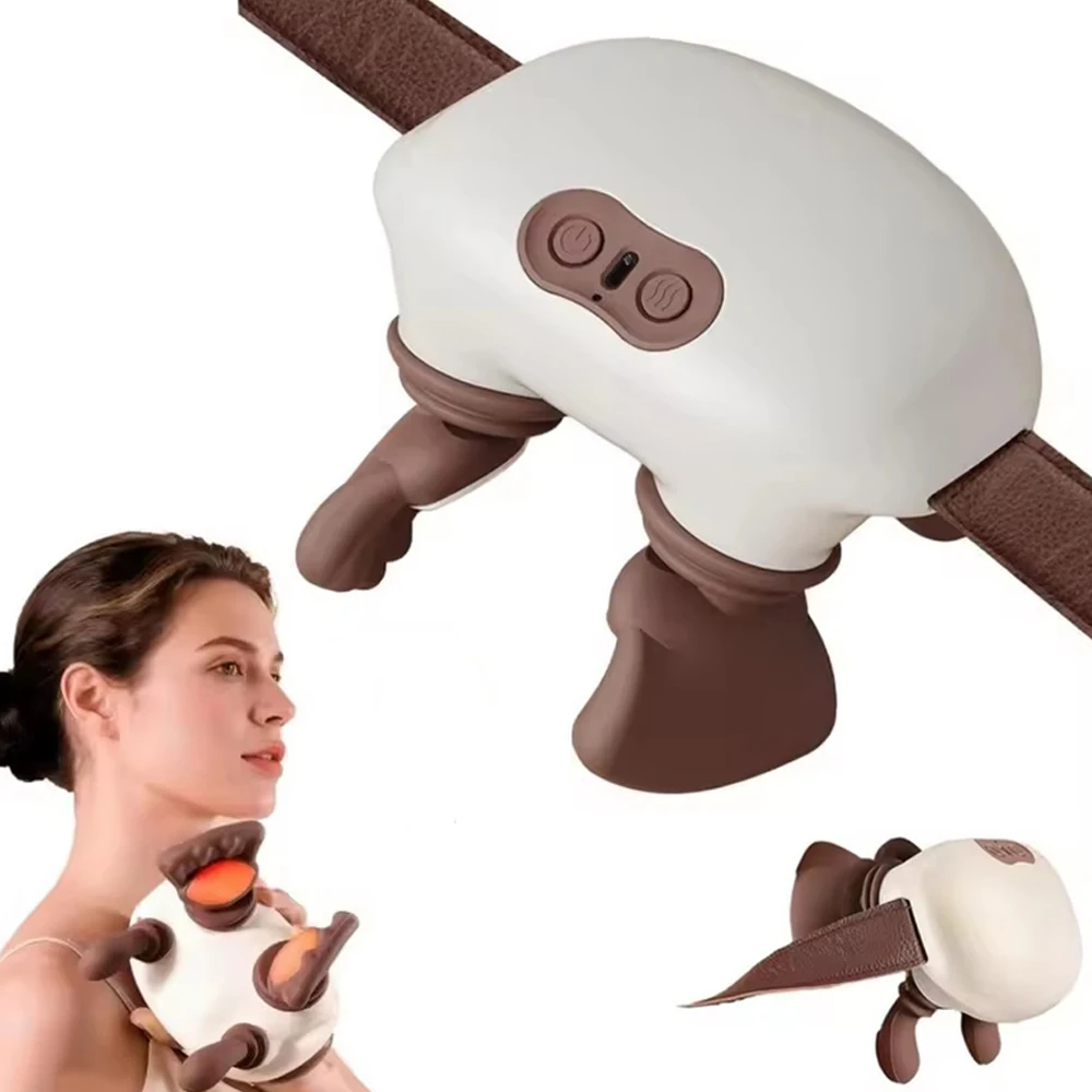 

4D Bionic Finger Neck Shoulder Massager Wireless Neck Cervical Trapezius Kneading Massage Shawl Brushless Motor Neck masajeador