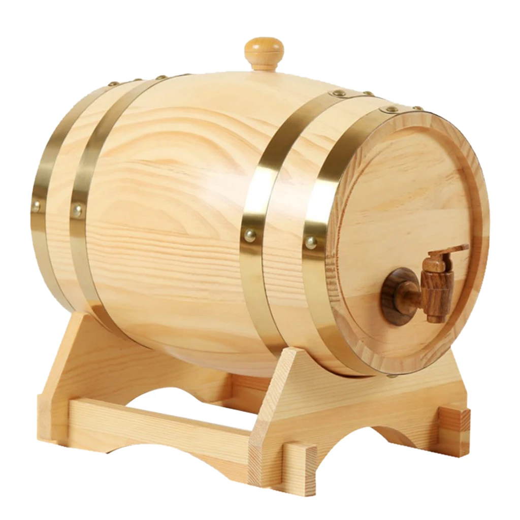 1.5L/3L Wood Wine Barrel Vintage Oak Home Brewing Accessories Wine Keg Large Capacity Storage Container For Tequila Wine Whiskey