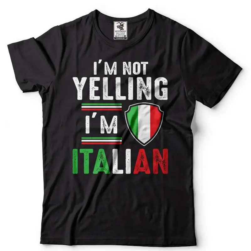 

Mens Italian Funny T Shirt I'M Not Yelling Joke
