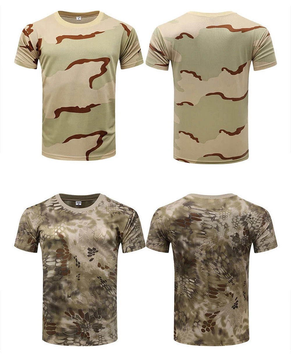 Outdoor-Sport Herren T-Shirts 3D Camouflage Schnelltrocknend O-Ausschnitt Kurzarm Oberteile Shirt Camo Wandern Jagd T-Shirt 2026 Mode – Detail 10