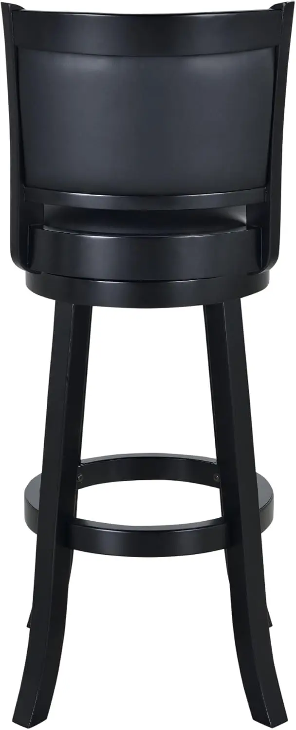Extra Tall Swivel Bar Stool, 34-Inch Height, Black Faux Leather for Kitchen or Bar