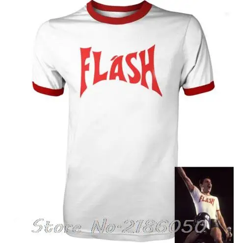 FREDDIE MERCURY FLASH GORDON QUEEN ROCK BAND TSHIRT RETRO HIP HOP FANCY DRESS 80's Top Tee Front&Back Printing Men's T-shirt