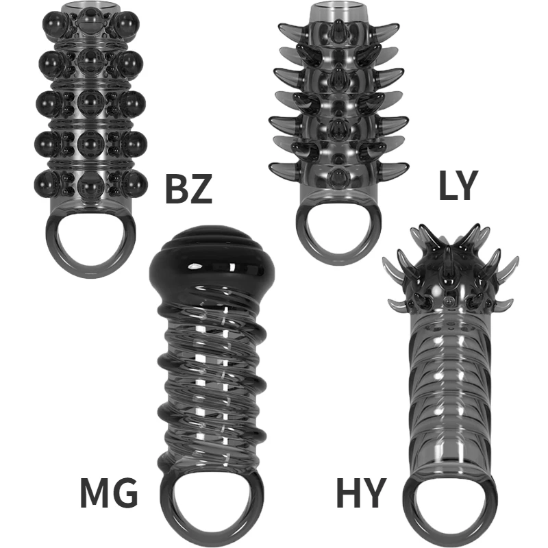 Miękki elastyczny rękaw przedłużający penisa opóźniony wytrysk prezerwatywy przedłużacz penisa zwiększ rękawy Dick zabawki erotyczne dla dorosłych dla mężczyzn