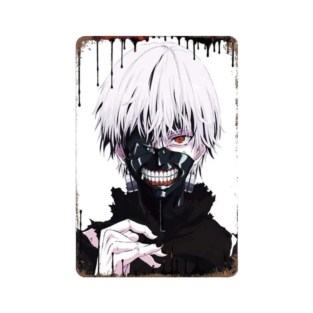 Tokyo Ghoul - Manga Anime Decor Poster Vintage Tin Sign Metal Sign Decorative Plaque for Pub Bar Man Cave Club Wall Decoration