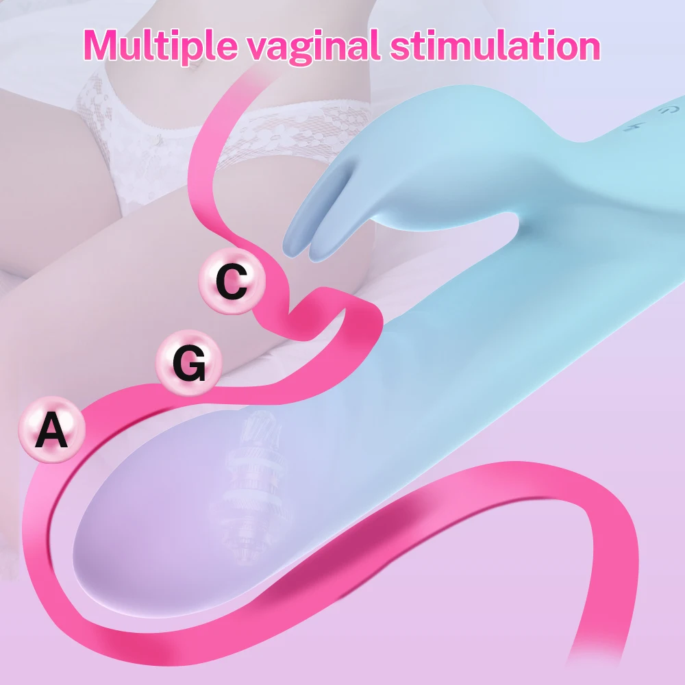 وضع الاهتزاز الدوار أرنب هزاز G بقعة البظر محفز الاستمناء الإناث الكبار لعبة الجنس