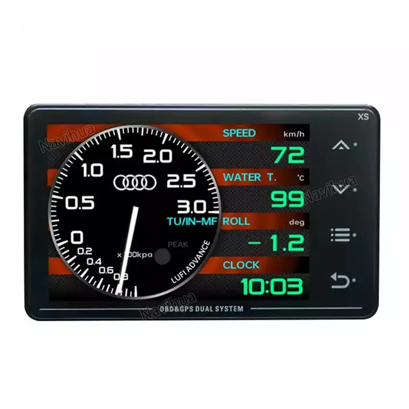 LUFI XS  Racing LCD Gauge OBD GPS Water Temperature Turbine Oil Temperature G Value Gyroscope Alarm multi-function Meter