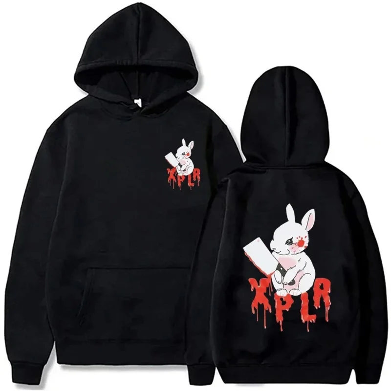 2025Sam Xplr Merch Colby 秋の帽子付きスウェットシャツ、ウサギポケット付きスウェットシャツ、メンズカジュアルファッションスウェットシャツ、プリントスウェットシャツ