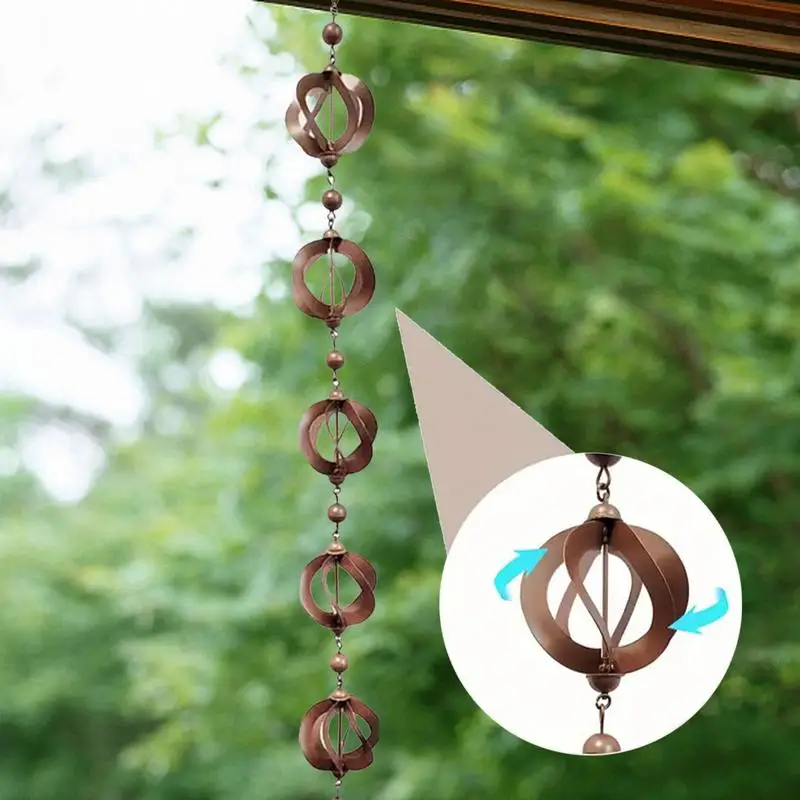 

F5 Creative Metal Rain Chain Rain Catcher For Gutter Roof Decoration Metal Birds On Cups Drainage Rain Chain Downspout Tool