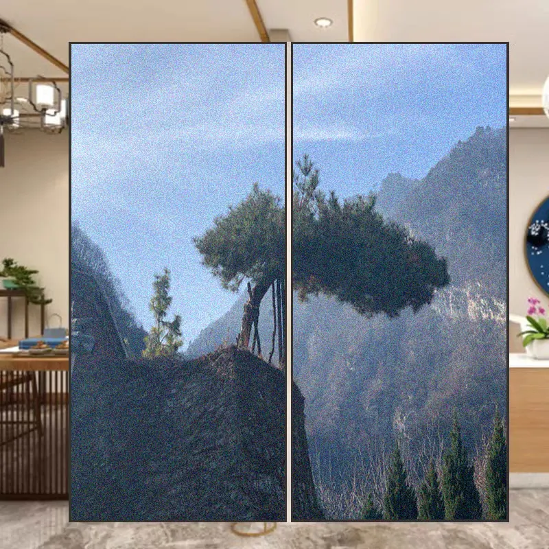

Natural Style Privacy Window Film Static Sticker Glass Adhesive Free Anti UV Heat Resistant Home Door Sticker Bathroom Doors