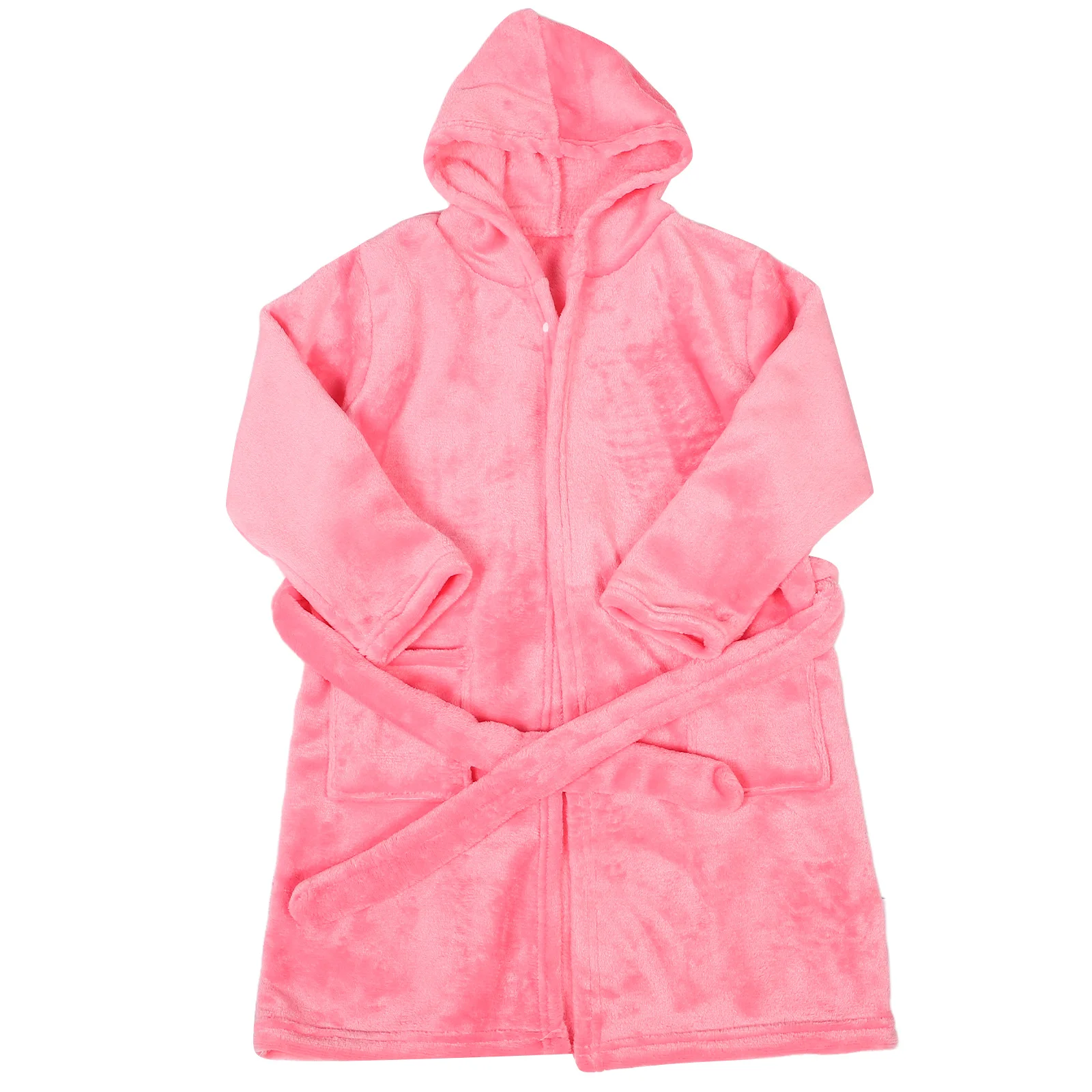

Children Bathrobe Pajamas Flannel Robes Girls Boys Toddler Kids House Coat Warm Sleepwear Baby Youth Pink Place