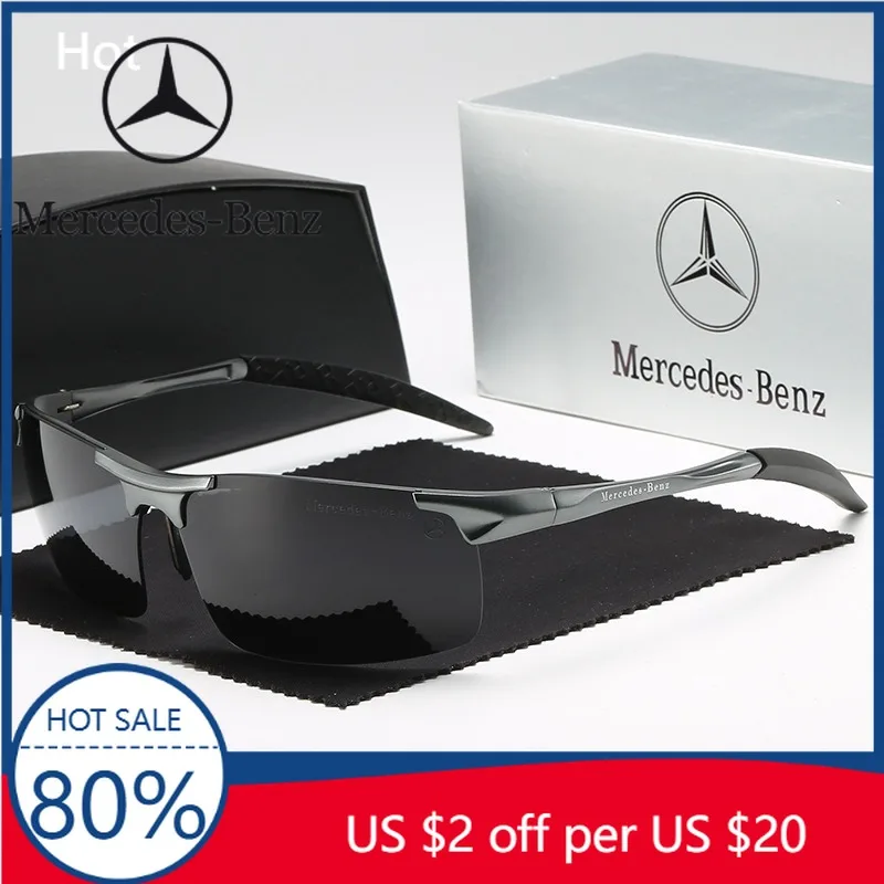 

Hot Car Sticker For Mercedes Benz A B C E V R-Class A45 C43 GLA GLC CLA Car Luxury Men Driving Polarized Sunglasses Anti Glare D