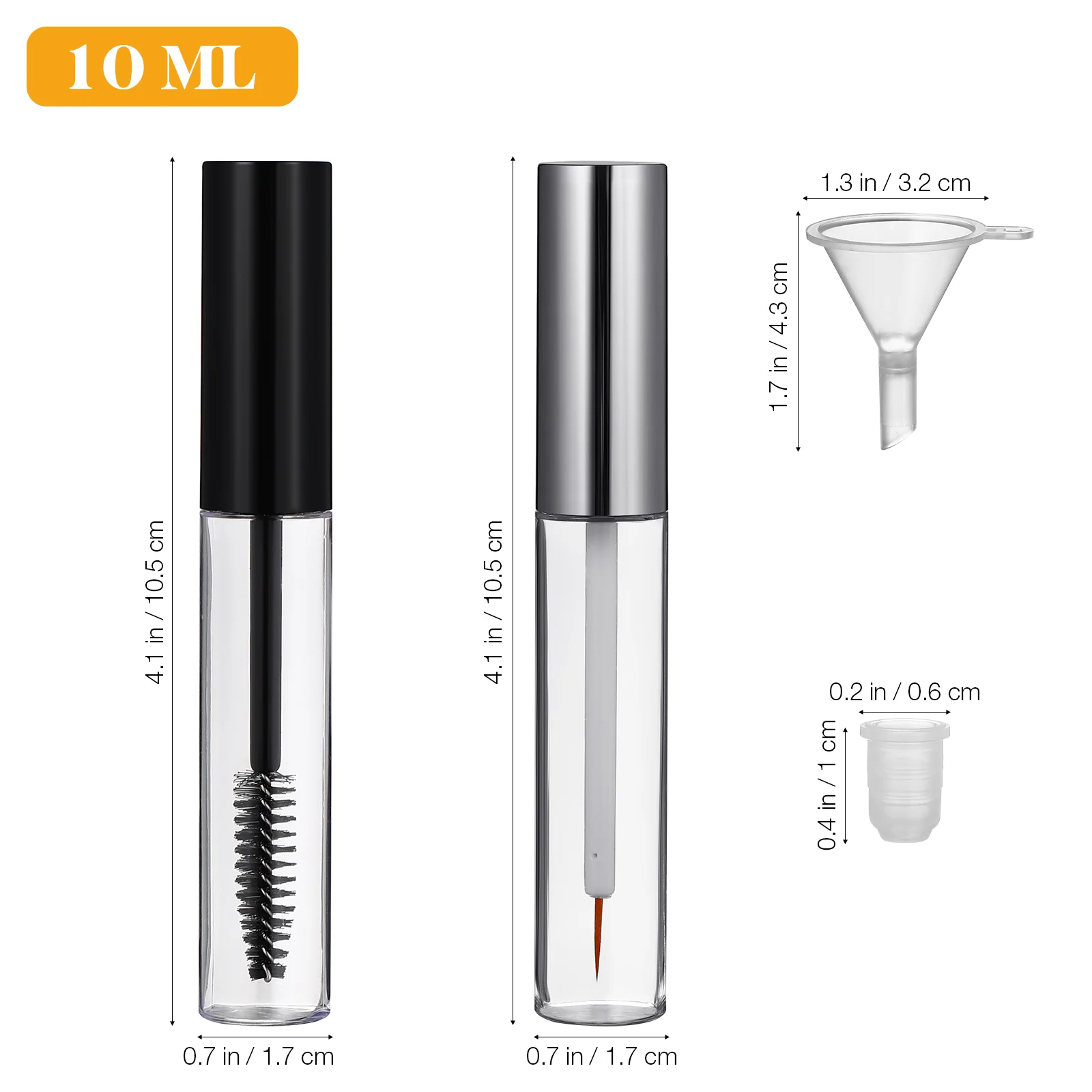 

6 Pcs Empty Mascara Tubes Eyelash Eyeliner Waterproof Containers and Wand Tubular Bottles