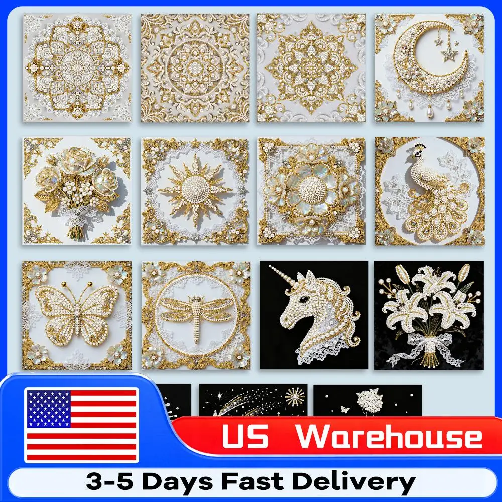 

DIY Pearl Painting Kit for Home Wall Decor Pearl Gem Paintings Picture Arts Craft 25x25cm With Frame