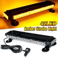 21inch 42LED Amber Traffic Advisor Double Side Strobe Flash Lamp Light Bar Universal Warning Flashing Singal Light Waterproof