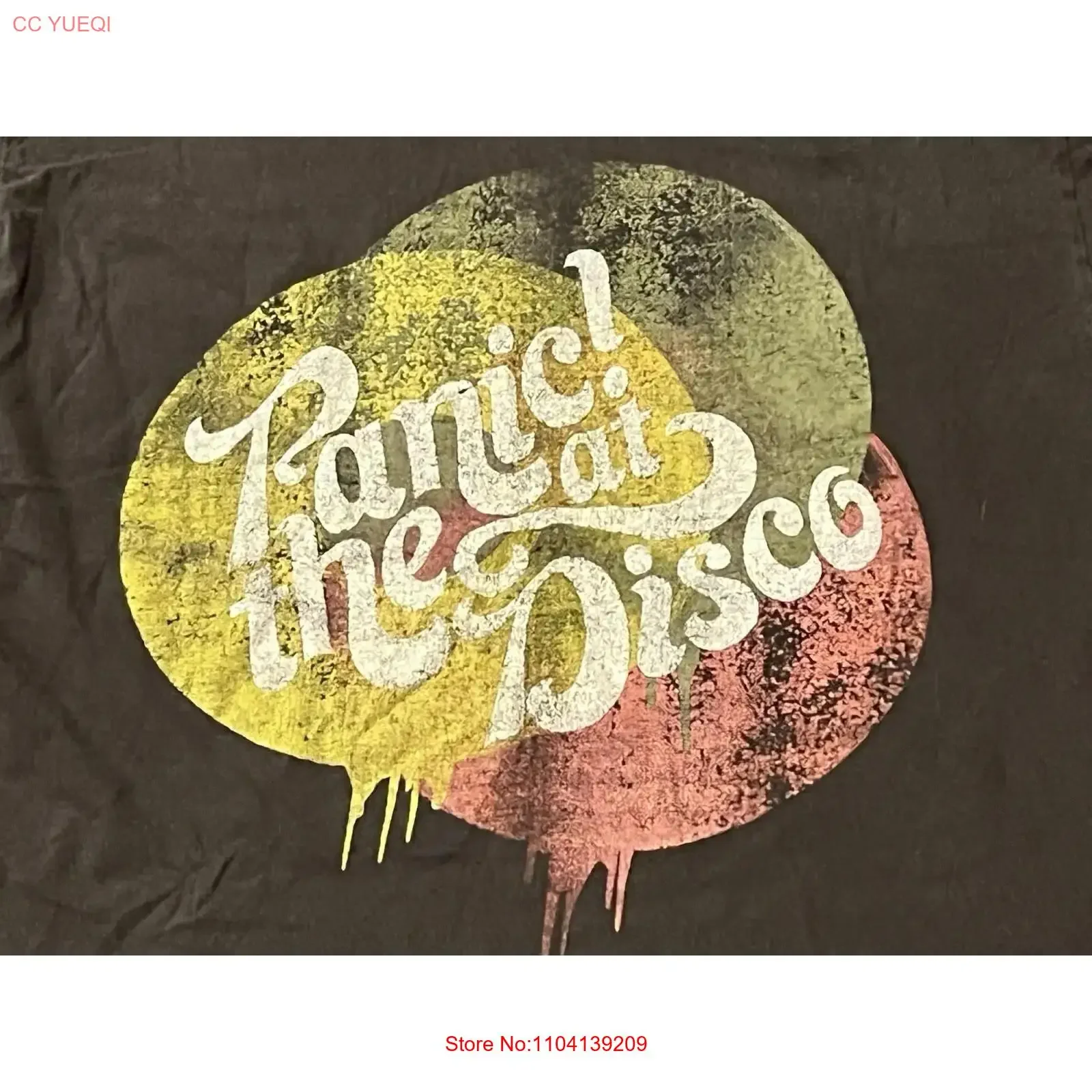 Panic At The Disco Black Yellow White Mens Women's XL Paint Logo T Shirt long or short sleeves vintage Washed Stylish Slightly