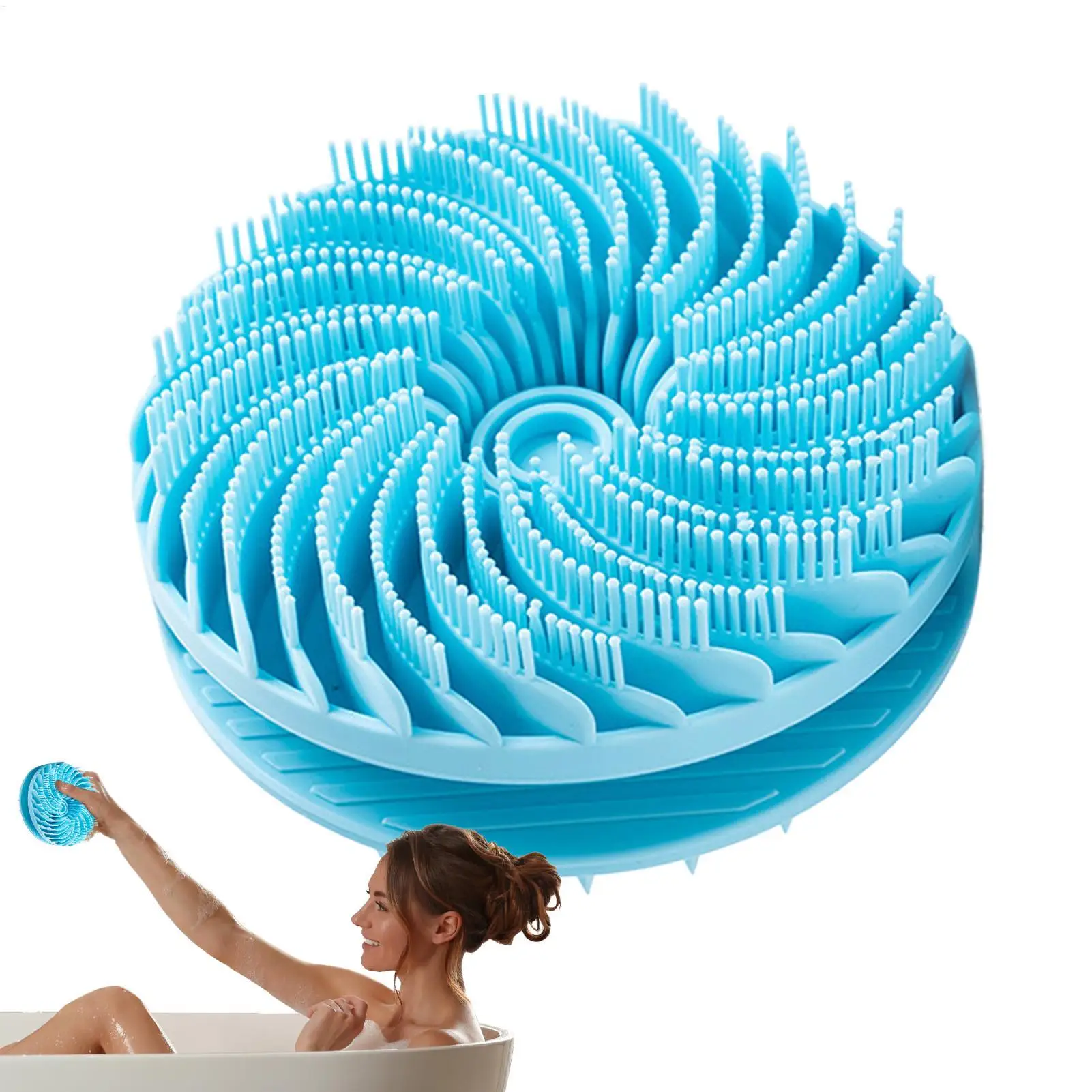 Silicone Bath Brush Shower Scrub Brush 2-in-1 Innovative Rot