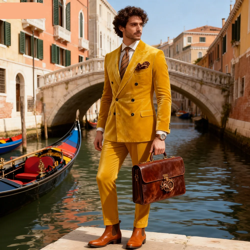 

Men's Peak Lapel Blazer And Pants Set Formal Business Tuxedo Wedding Groom Monochromatic New Fashion 2 Piece Suit