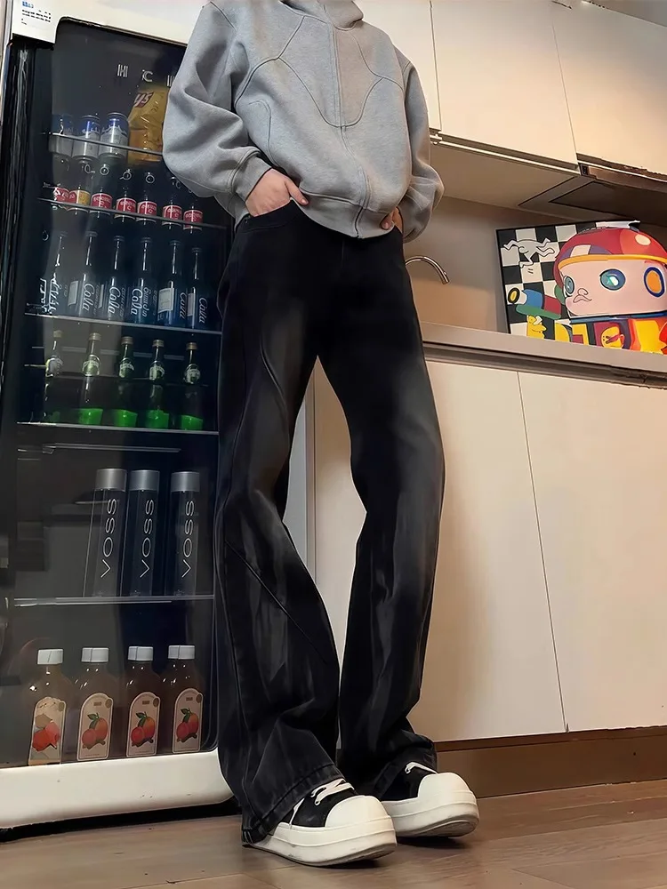 

Джинсы мужские Waed Tie Dye, весенние, в стиле американского стритстайла, расклешенные, прямого кроя, свободного покроя