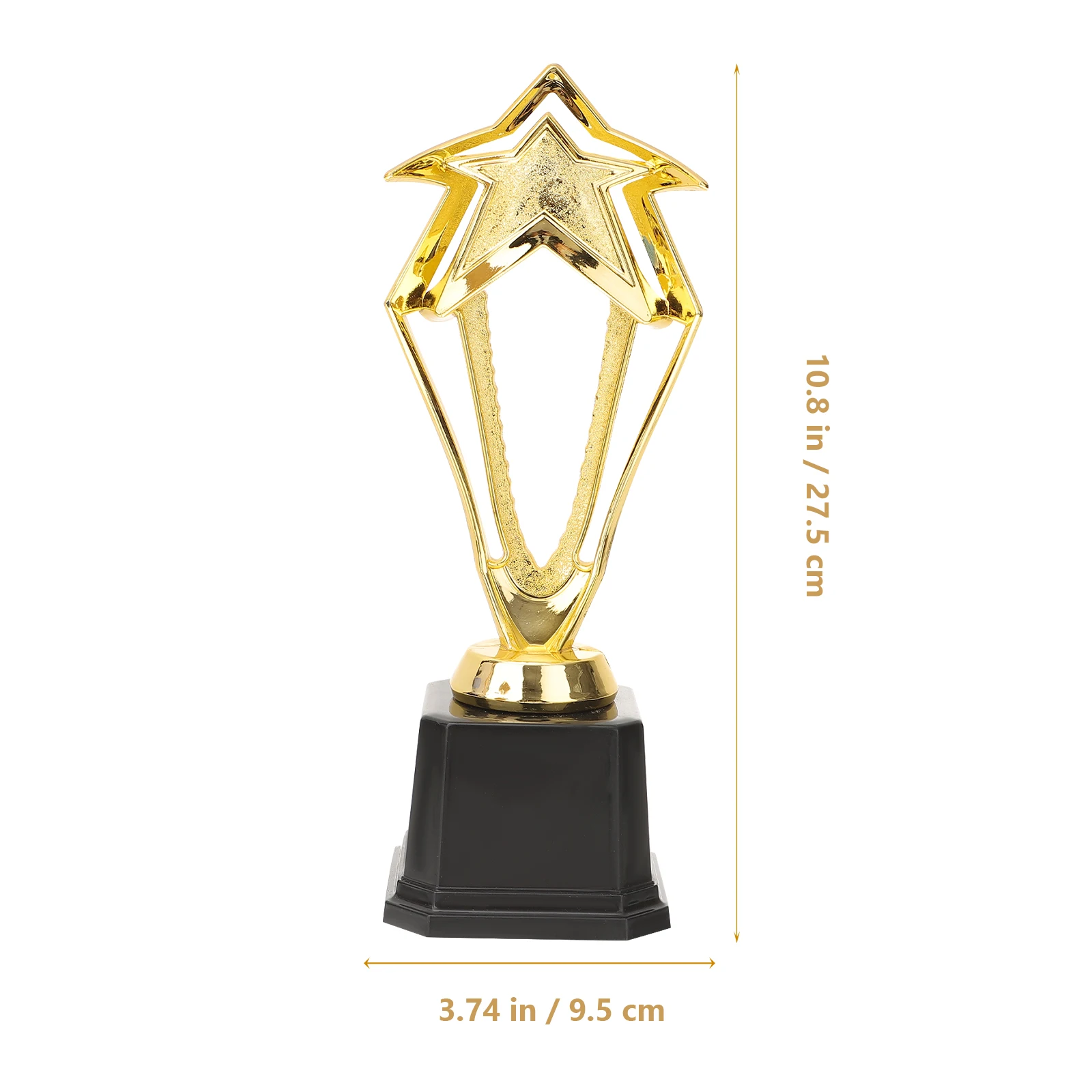

Golden 27.5cm Hollow out Star Design Award Trophy Plastic Reward Prizes Decor Competition Gift Awards Trophy with Base for Cerem