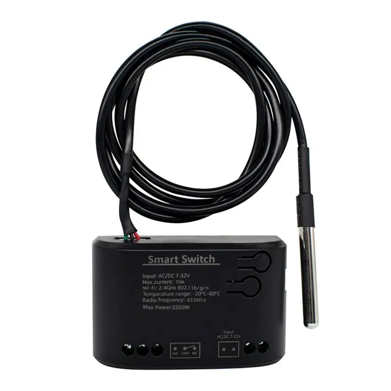 A97I-Tuya Wifi Smart Temperature Switch 10A 7-32V Power Monitor With Thermostat Probe For Fish Tank Warehouse Greenhouse
