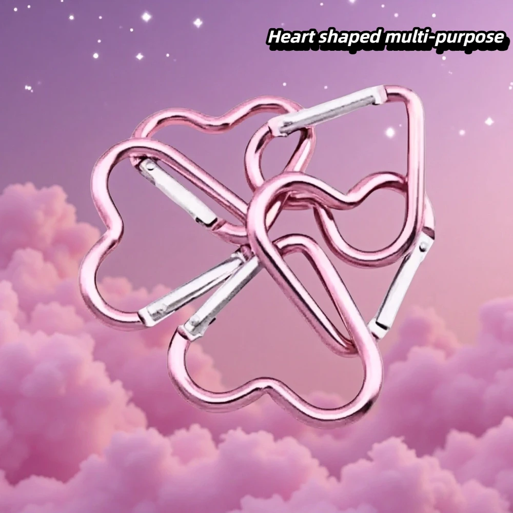 Heart Shaped Metal Carabiner Keychain Buckle Multi Travel Kit Hook Hanging Keyring Carabiner Outdoor Climbing Camping Key Ring